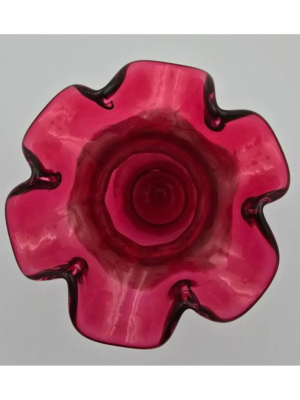 Vintage Fenton Cranberry Mary Gregory Vase Signed LE Girl Scene Original Sticker